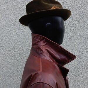 NOTTING HILL by VERA PELLE (ITALY) MEN'S VINTAGE GENUINE LEATHER OVER COAT ITALY